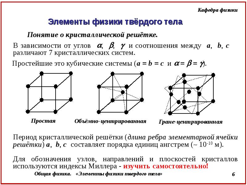 Кристаллические и аморфные тела физика 10 класс