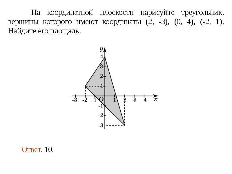 Треугольник задан координатами. Площадь треугольника на координатной плоскости. Треугольник по координатам вершин. Треугольник по трем координатам. Площадь треугольника по координатам его вершин.