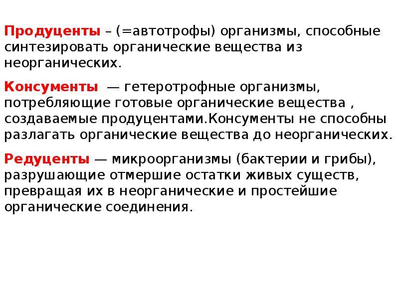 Продуценты редуценты консументы презентация