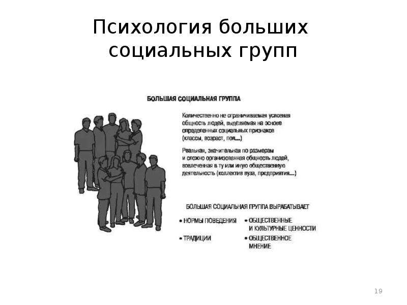 Психология 19. Большие группы в социальной психологии. Психология больших социальных групп. Признаки большой социальной группы. Психология больших социальных.