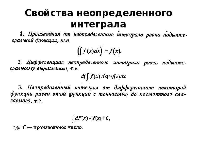 Свойства неопределенного