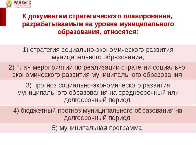 План реализации стратегии социально экономического развития