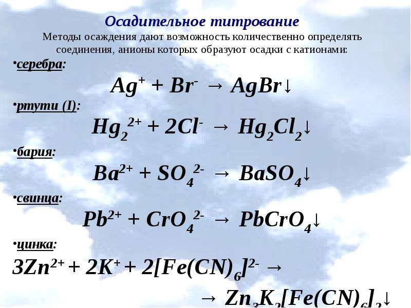 Осадительное титрование презентация