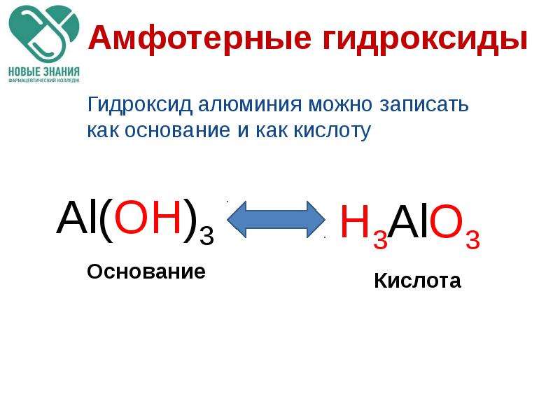 Амфотерные гидроксиды oh