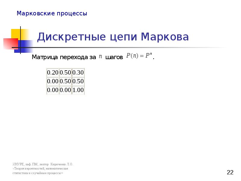 Цепи маркова презентация