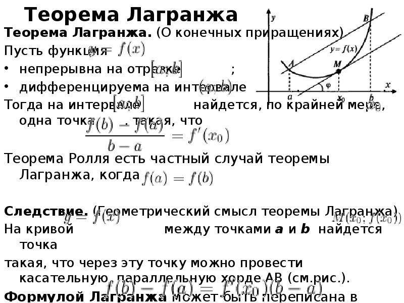 Теорема лагранжа