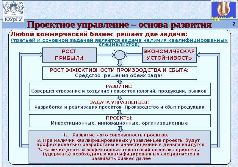 Проектное управление развитием отличается от управления проектом тем что