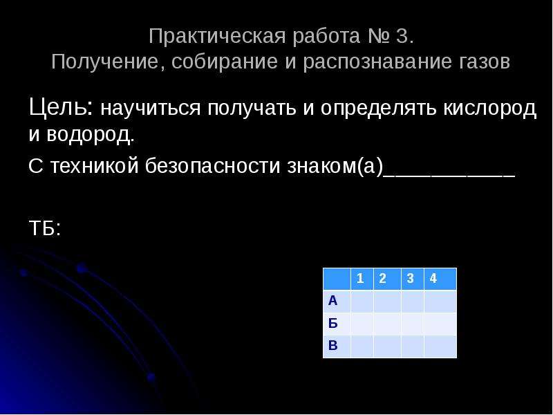 Практическая работа распознавание газов