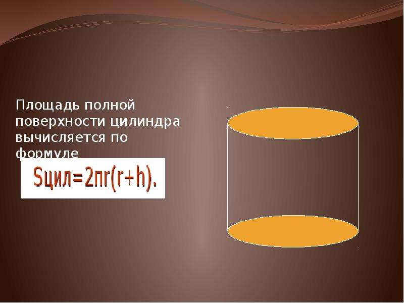 Поверхность цилиндра формула. Площадь полной поверхности цилиндра. Площадь полной поверхности цилиндра вычисляется по формуле. Тела вращения цилиндр. Площадь поверхности цилиндра вычисляется по формуле.