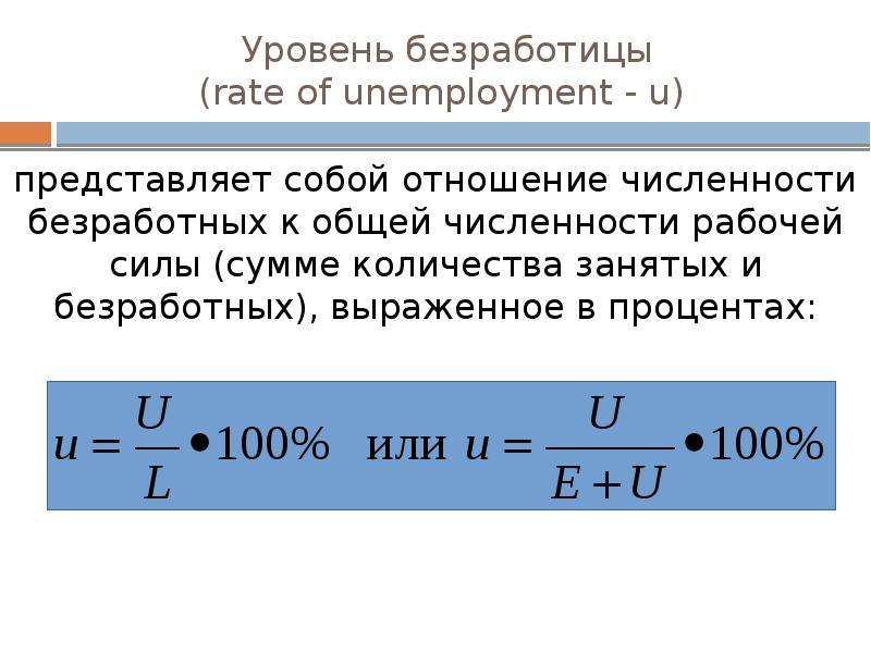 Численность рабочей силы занятых и безработных. Отношение численности безработных к общей численности рабочей силы. Уровень безработицы определяется как отношение числа безработных к. Отношение числа безработных к сумме занятых и безработных. Уровень безработицы это отношение числа безработных к численности.