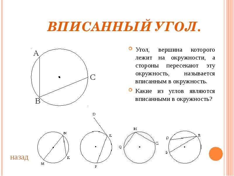 Угол вписанный в окружность. Вписанный угол окружности. Окружность и ее элементы. Какой угол называется вписанным. Окружность центральные и вписанные углы подготовка.