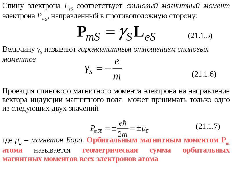 Момент электрона