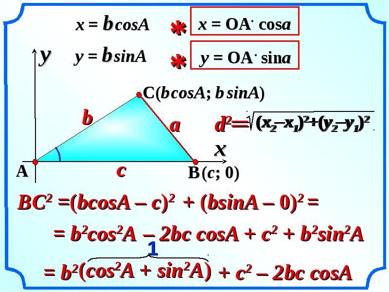 Sina cosa 5. Теорема sin и cos. 2sina. A2 b2 c2 2bc cos a. Cos2a.