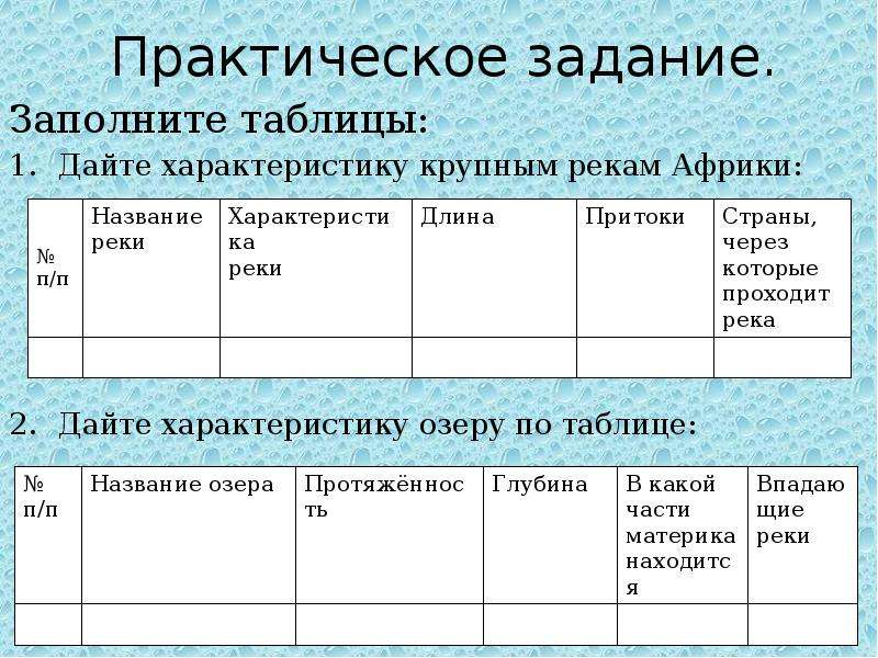 География 7 практическая работа 6