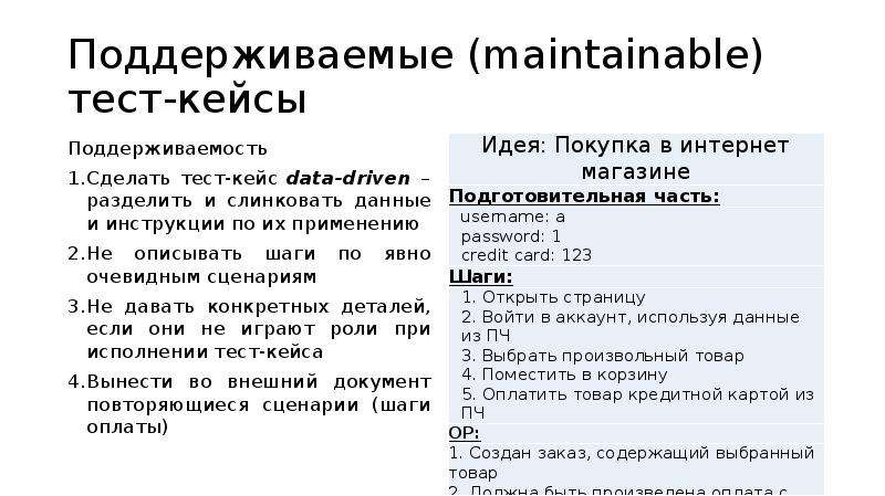 Образец и правило тестирование