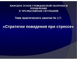Стратегии поведения при стрессе