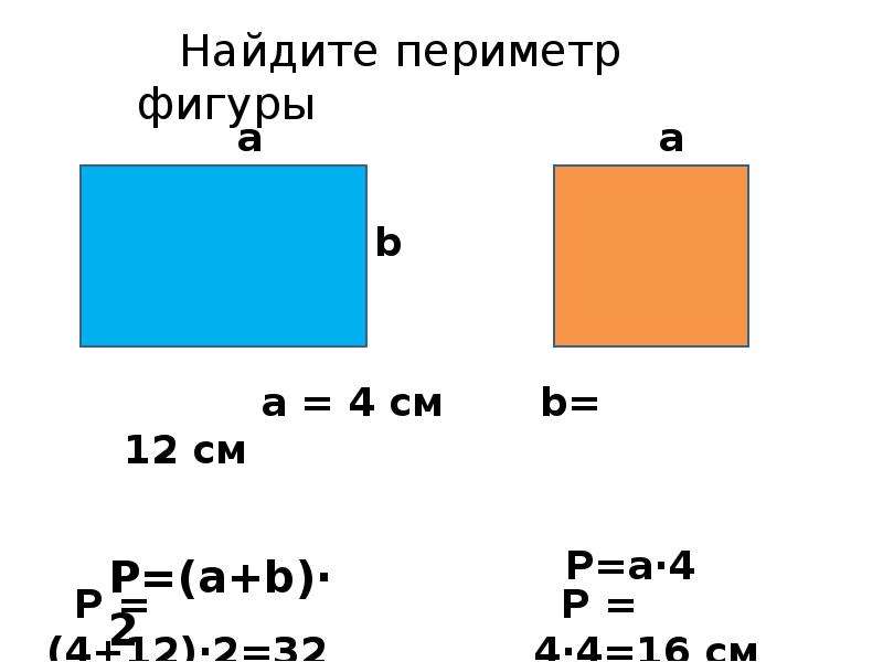 Периметр и площадь прямоугольника формула