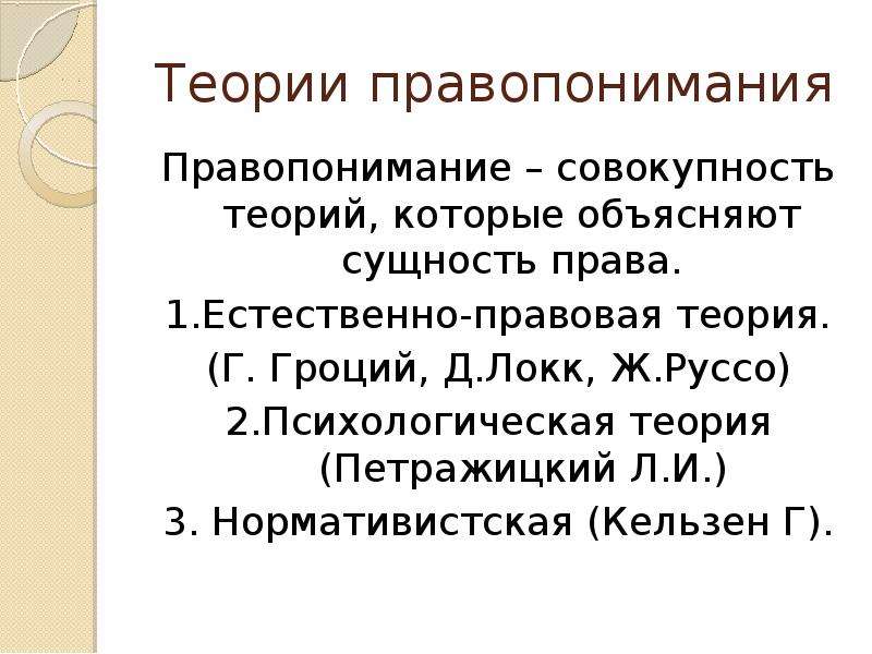 Правопонимание концепции правопонимания