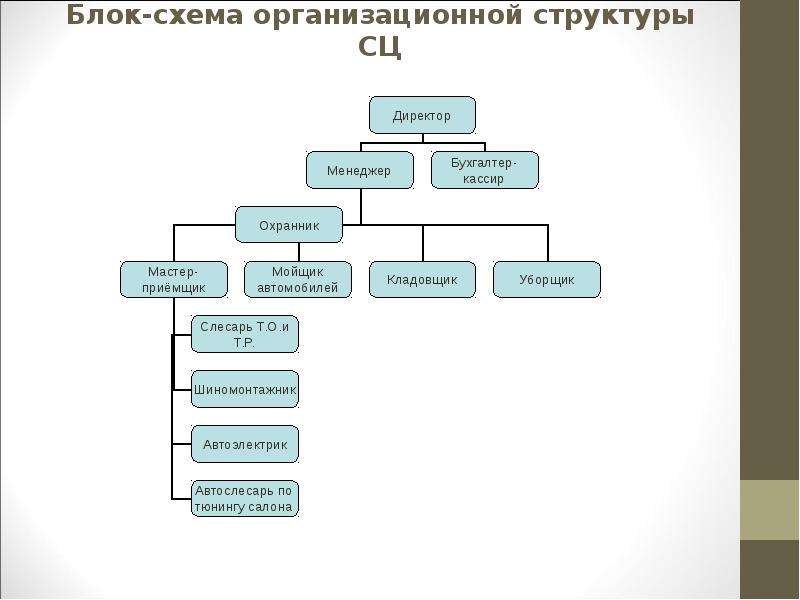 Схема организационной структуры салона красоты