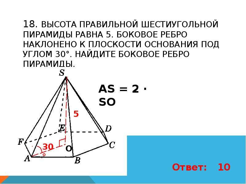 Найдите высоту правильной