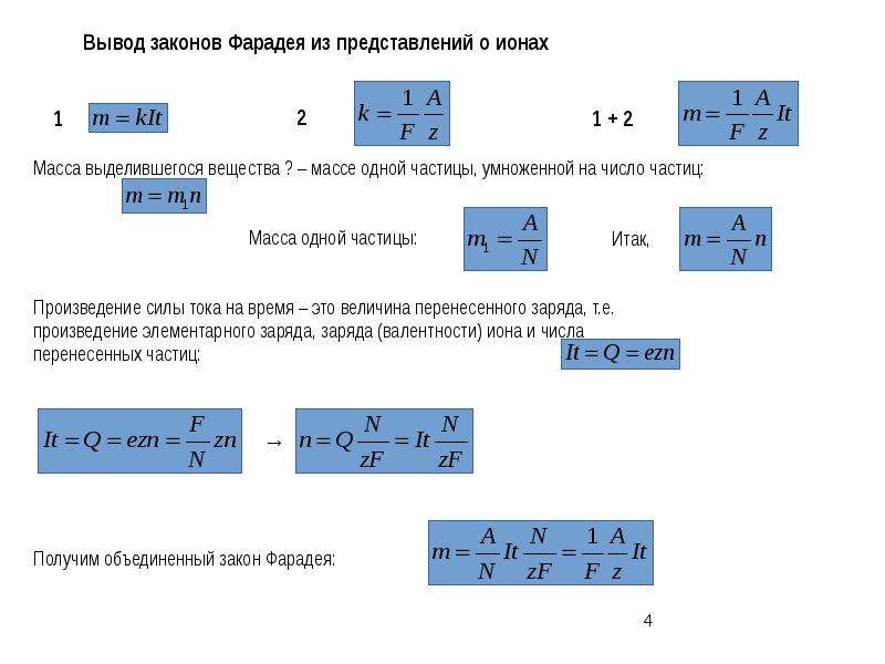 Закон ф. Закон Фарадея вывод формулы.