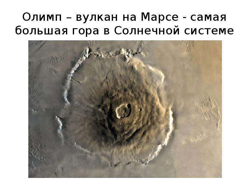Олимп – вулкан на Марсе - самая большая гора в Солнечной системе