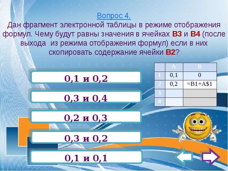 Дан фрагмент электронной таблицы в режиме отображения формул и диаграмма построенная по значениям в