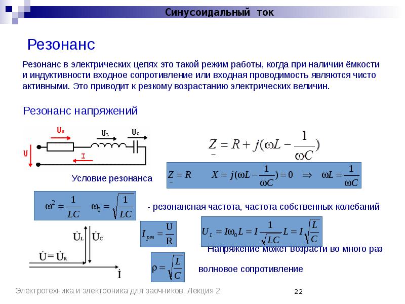 Резонанс напряжений презентация