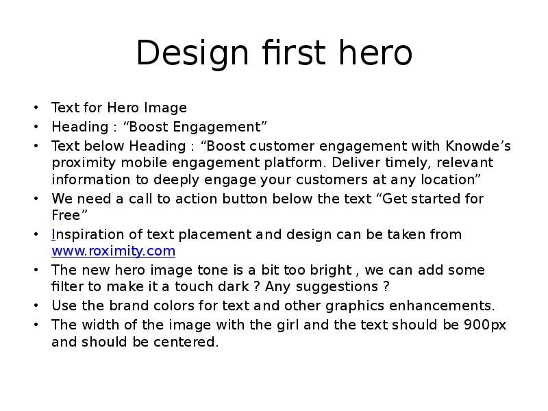 Design first hero Text for Hero Image Heading : “Boost Engagement” Text below Heading : “Boost custo
