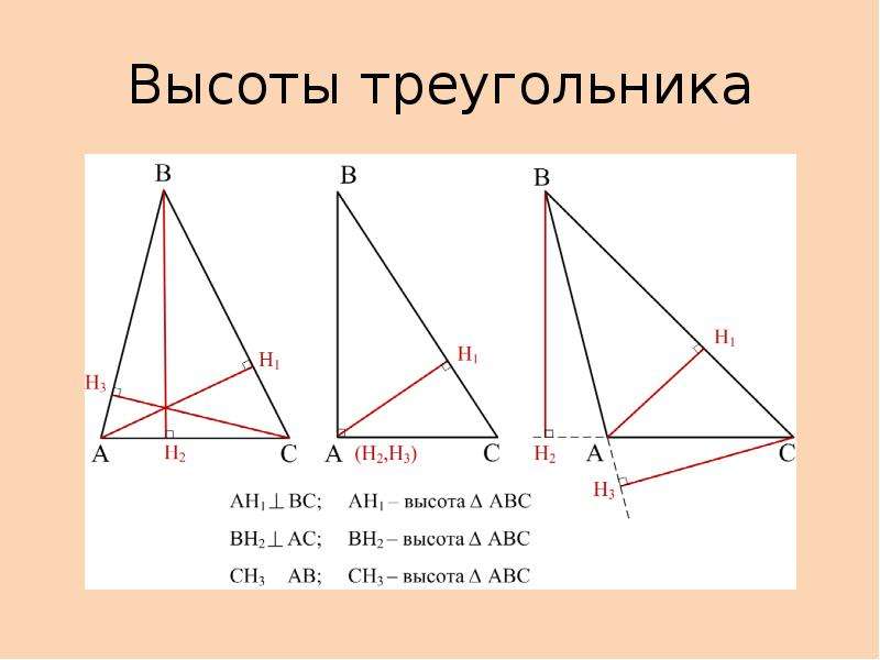 Высота по трем сторонам