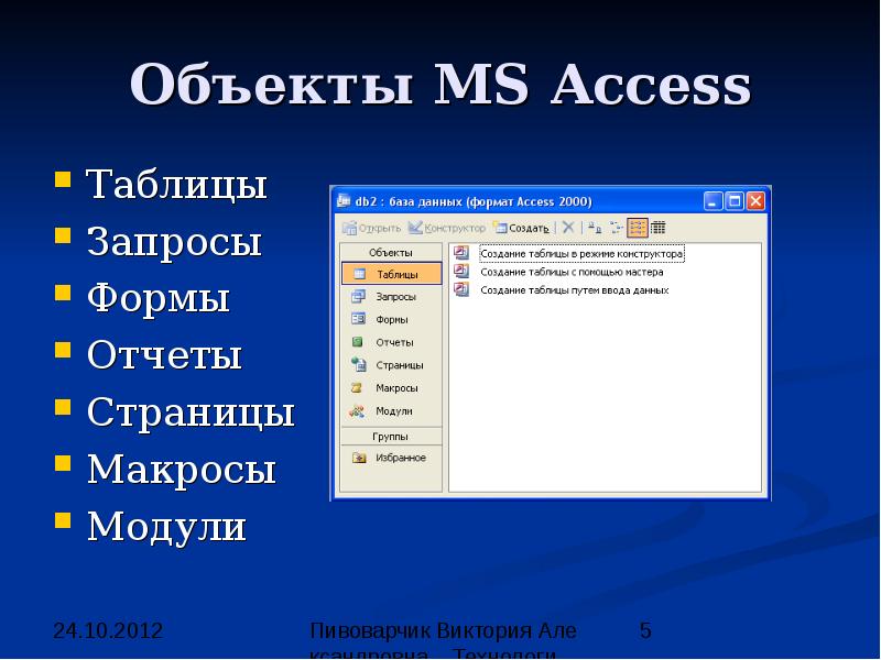 Создание access. Объекты базы данных access. Объекты системы управления базами данных MS access. Перечислите основные объекты MS access?. Система управления реляционными базами данных MS access.