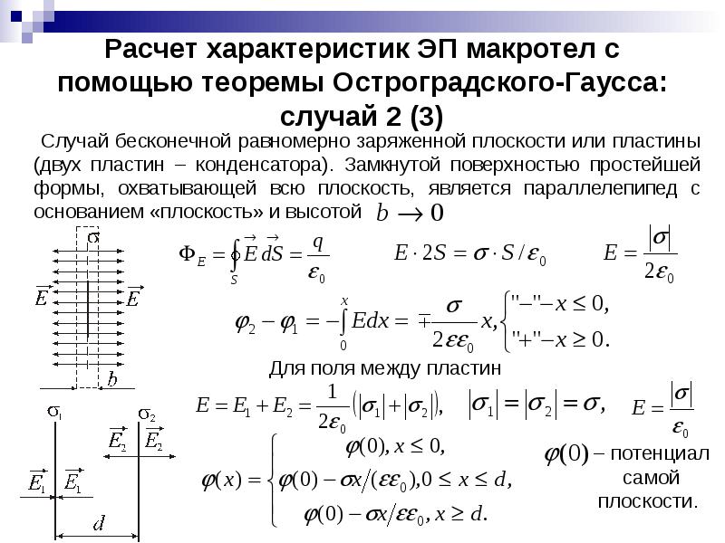 Интегральные характеристики электростатического поля