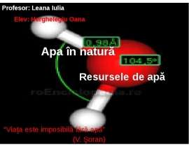 Apa în natură. Resursele de apă