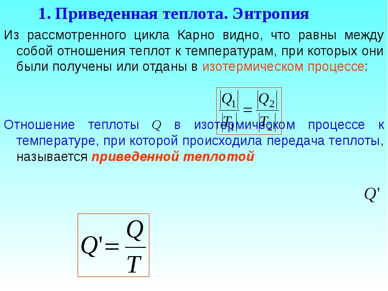 Энтропия газа