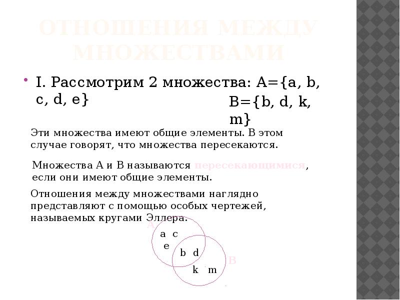 Множества и операции над ними. Отношения между элементами одного множества. Понятия множества, отношения между множествами, операции над ними;. Свойства отношений между множествами. Отношения между элементами одного множества начальная школа.