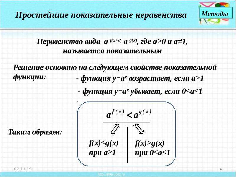 Показательные неравенства калькулятор по фото