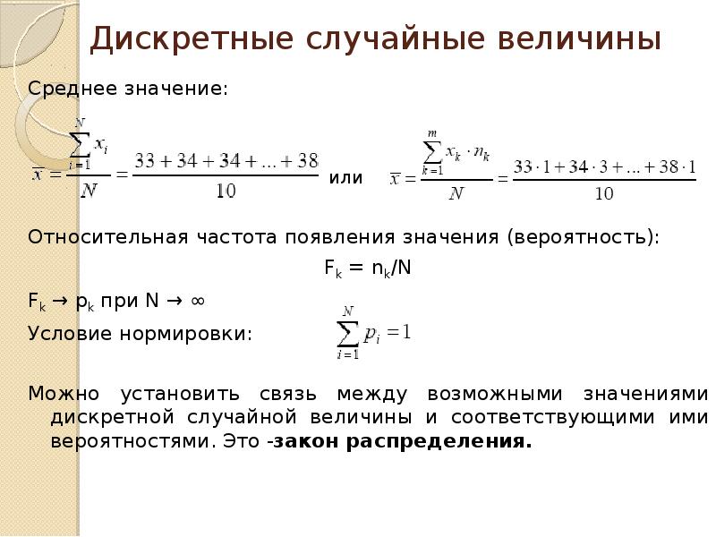 Значение относительной частоты