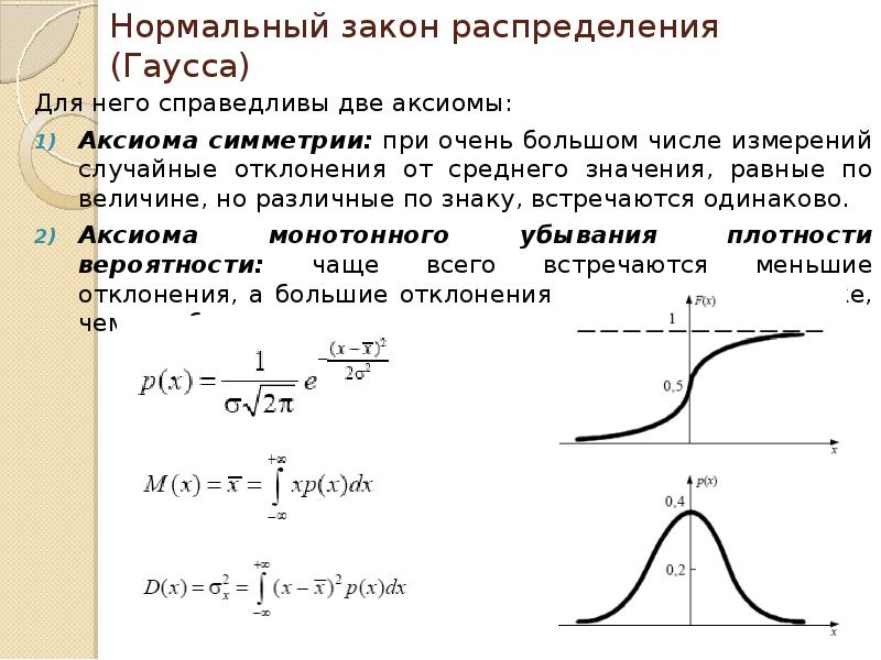 Нормальный закон распределения случайной