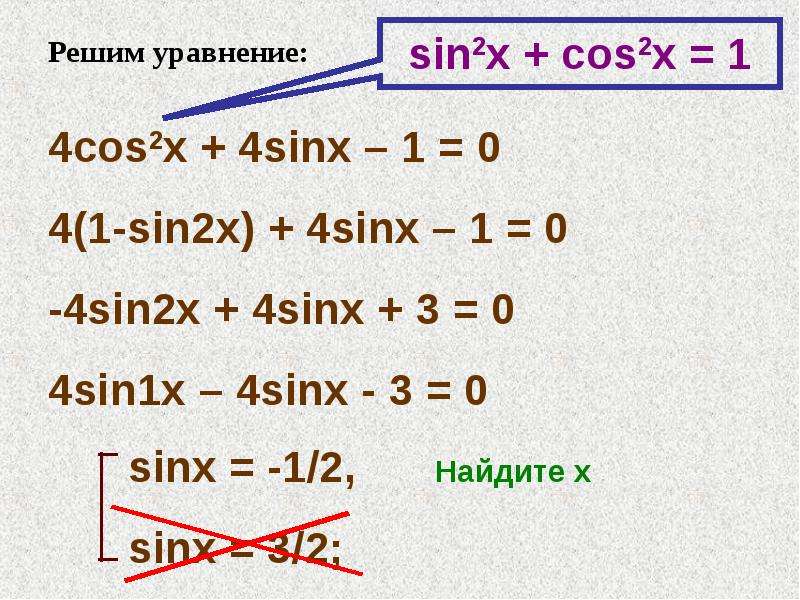 0 1x 2 0 4x 0. Решите уравнение cos2x 2sinx+1. Уравнение sinx a формулы. Sin 1/2 уравнение. Решение уравнений sin.