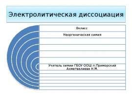 Электролитическая диссоциация