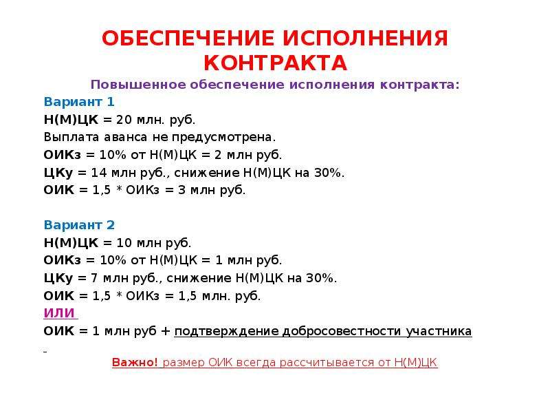 Обеспечение исполнения контракта презентация