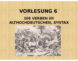 Die verben im althochdeutschen, syntax