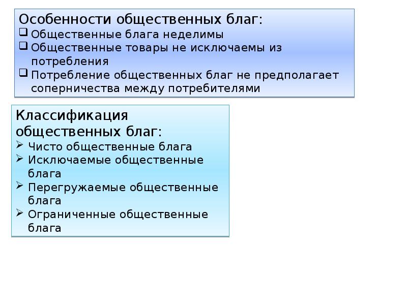 Общественные блага функции в рыночной экономике