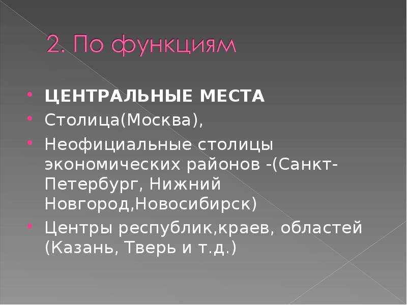 Неофициальные столицы