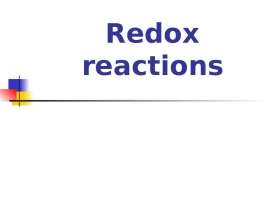 Redox reactions