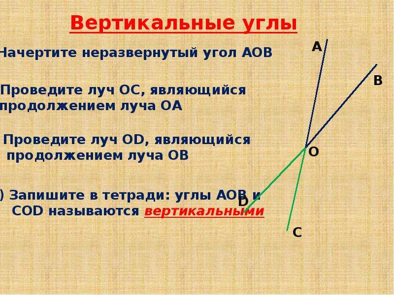 Теорема вертикальных углов