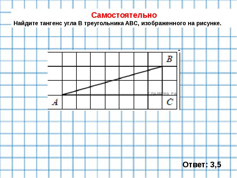 Найдите тангенс угла с треугольника abc изображенного на рисунке ответ