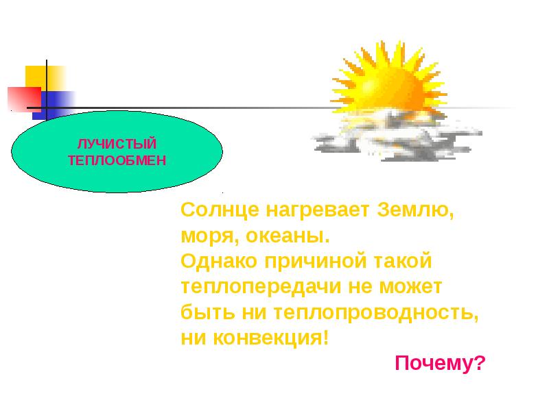 Солнце нагревает. Лучистый теплообмен презентация. Солнце нагревает землю. Теплопроводность Лучистый теплообмен конвекция. Солнце теплопередача.