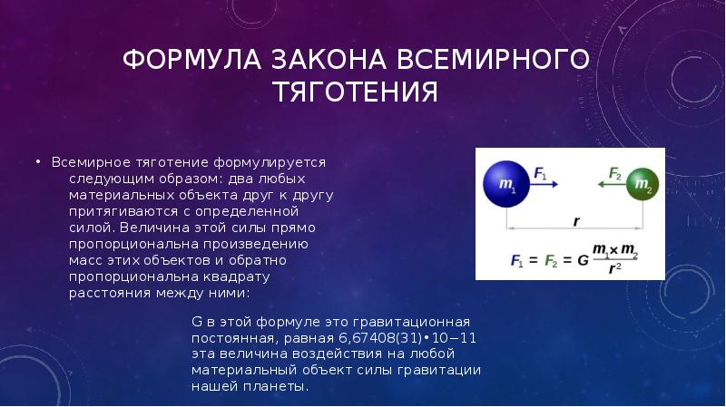 Какие силы всемирного тяготения. Сила Всемирного тяготения формулы 10 класс. Сила Всемирного тяготения формула 7 класс. Формула силы Всемирного тяготения 9 класс. Величины в формуле силы Всемирного тяготения.