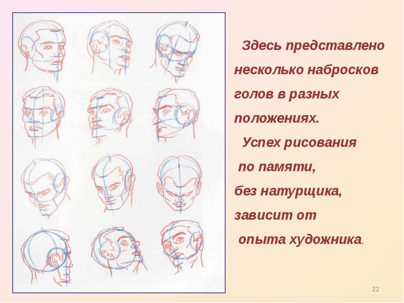 Различных положениях. Последовательность выполнения наброска. Выполнение набросков и зарисовок головы человека. Объем головы скетч. 5 Набросков головы.